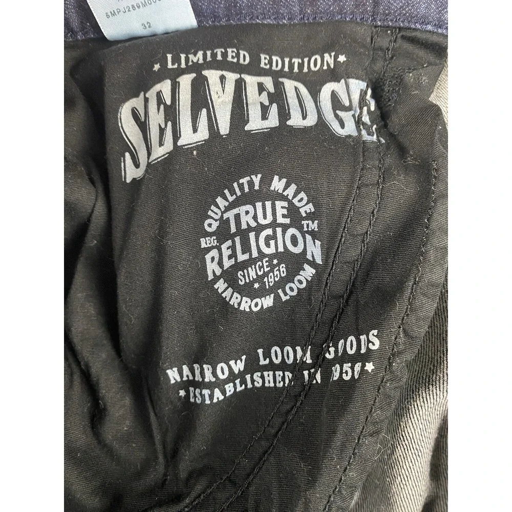 True Religion Audrey Slim Boyfriend Jeans Dark Wash Selvedge Denim Size 32